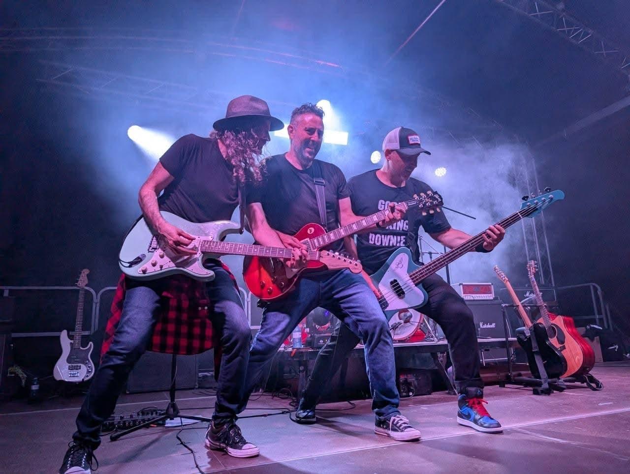 Band playing guitars